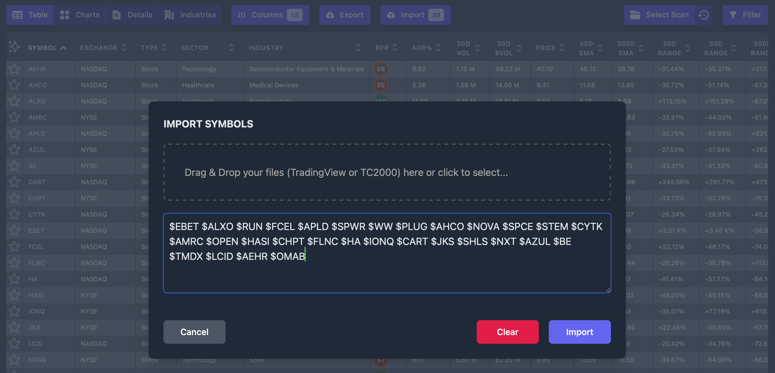 Import Symbols